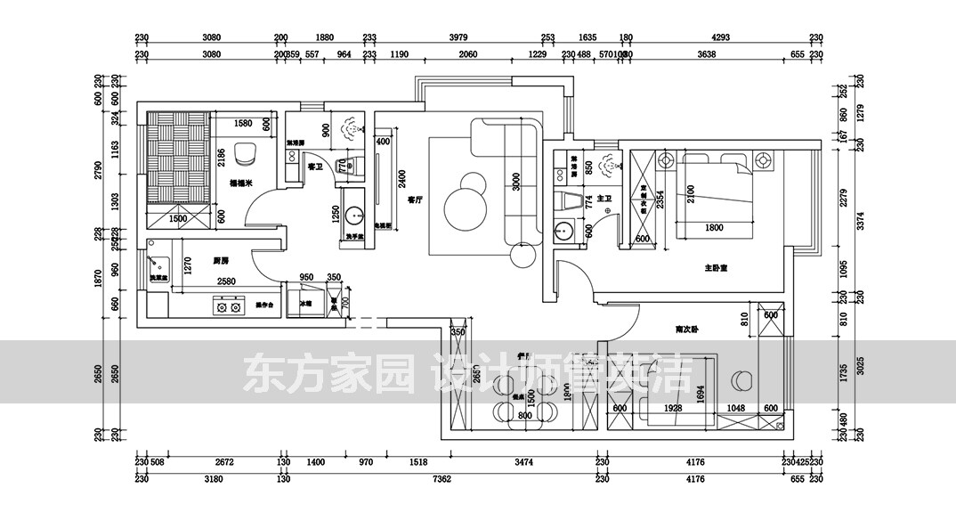 魯商藍岸國際127㎡三室二廳戶型平米布局圖.jpg